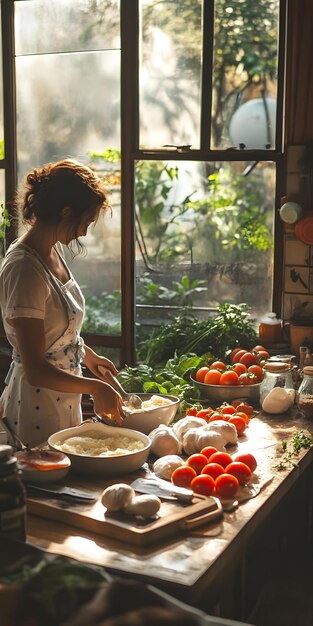 Kucharz przygotowujący danie